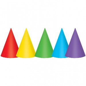 Primary Colours Party Hats 17.7cm