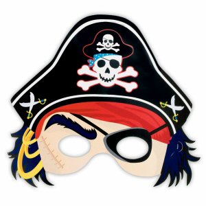 Treasure Paper Pirate Eye Mask with Hat Kids Childrens Fancy Dress Party Favour