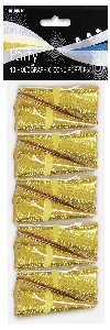 10 Gold cone party poppers