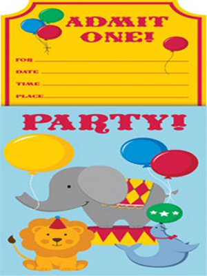 Circus Time Party Invitations Popup