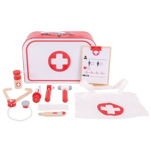 9-piece wooden toy Doctors Kit