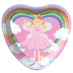 Rainbow Princess heart shaped party plates