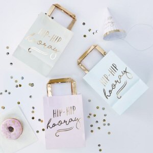 Gold Foiled Hip Hip Hooray Party Bags
