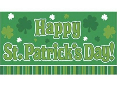 Irish St Happy St Patricks Day Giant 5ft Shamrock Banner Decoration