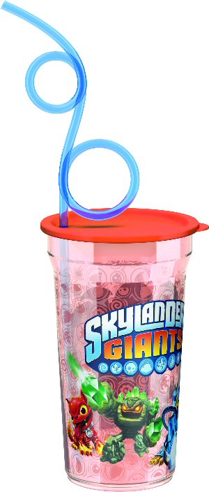 Skylanders plastic tumbler with curly straw