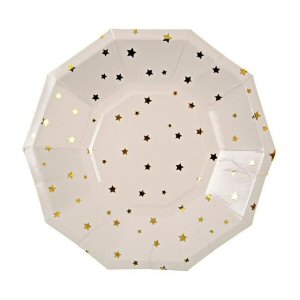 Sparkle,Shine and Shimmer Gold Star Confetti Paper Plates