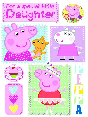 Peppa Pig card Daughter Squares