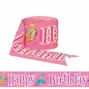 Happy Birthday Princess Crepe Paper Streamer