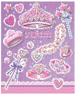 Birthday Princess Tiara party stickers