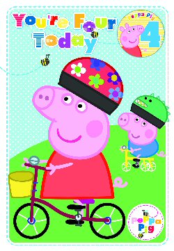 Peppa Pig birthday card age 4