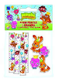 Moshi Monsters pencils and erasers