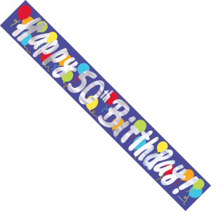 Painted balloons 50th foil banner