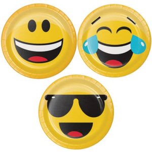 Emoji Assorted Designs Round Paper Plate