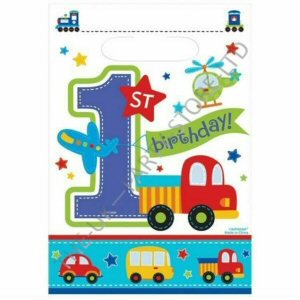 ALL ABOARD 1ST BIRTHDAY PARTY LOOT BAGS
