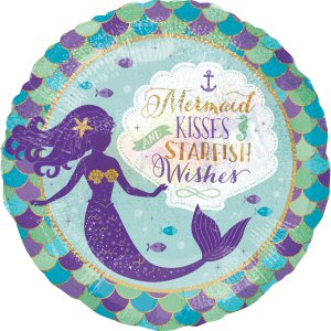 Mermaid Wishes and Kisses Standard Foil Balloon