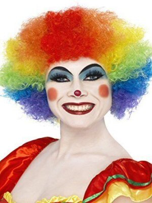 Smiffys Crazy Clown Wig Rainbow