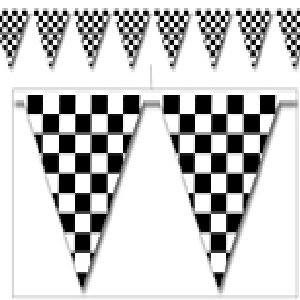 Chequered Black and White Flag Bunting 