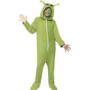 Alien Costume, Green, with Hooded All in One