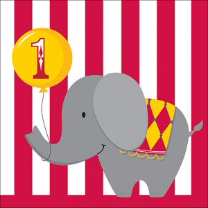 Circus Time 1st Birthday Napkins