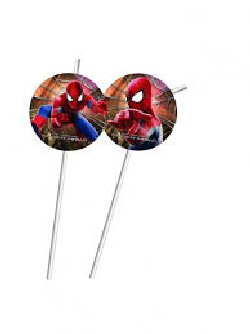 The Amazing Spiderman 2 pack of straws