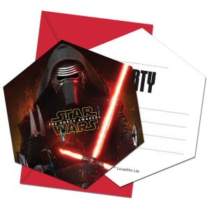 Star Wars invitations with red envelopes