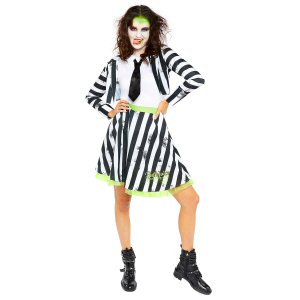 Adult Womens Official Beetlejuice Licensed Fancy Dress Costume