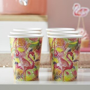 Tropical Paper Cups Flamingo Fun