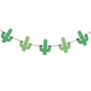 Quirky Tropical Wooden Cactus Bunting