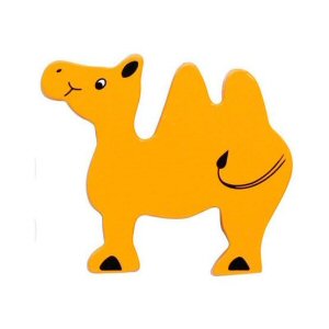 Painted wooden camel figure