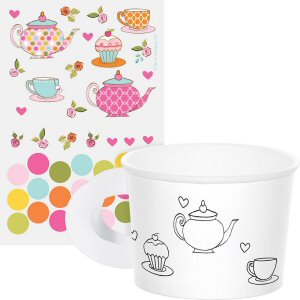 Tea Time Party Treat Cups with Stickers