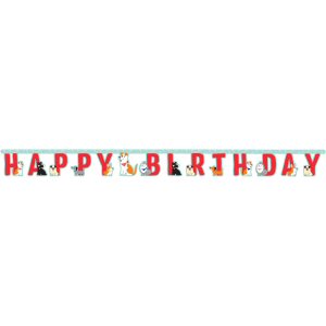 Dog Happy Birthday Paper Banner Party Decoration