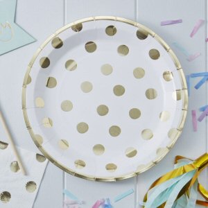 Pick and Mix Gold Foiled Polka Dot Paper Plates