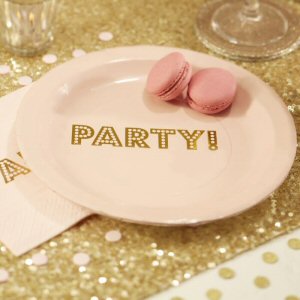 Gold Foiled Paper Plates Pastel Perfection