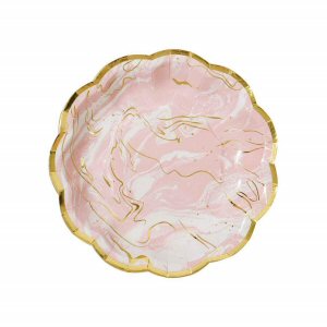 Pink Party Porcelain Marble Plates