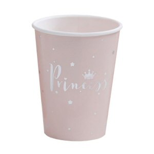 Pink and Silver Foiled Princess Paper Cups Princess Party