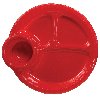 Red Divided Plastic plate with cup holder