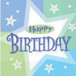 Blue Birthday Shimmer Partyware