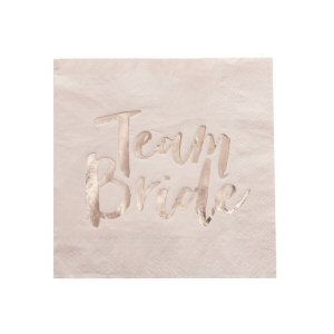 Pink and Rose Gold Hen Party Napkins Team Bride 