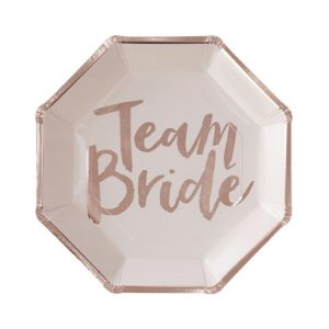 Rose Gold Foiled Team Bride Paper Plates Team Bride