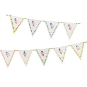 Chintz Roses Pink Stripes Pretty Personalised Hen Do Night Party Bunting Banner