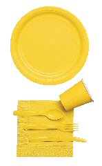 Sunshine yellow plain partyware 