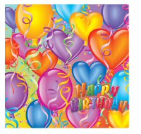 Happy birthday balloon party napkins