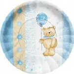 Teddy bear blue party plates