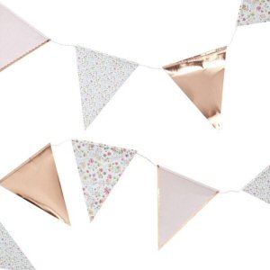 Ditsy Floral Rose Gold Foiled Floral Print Bunting