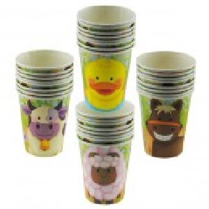 Farmyard party cups assorted