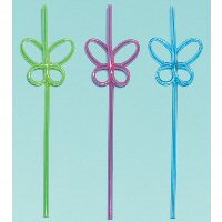 Garden Girl Straw Favour Pack - packet of 6 coloured krazy straws