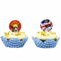 Great British street party cake cases & toppers