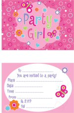 Birthday Girl party invitations