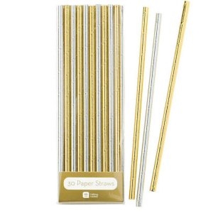 Gold and Silver Foil Drinking Straws