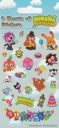 Moshi Monsters party stickers 6's